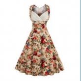 Vestido Vintage Retrô sem mangas cod 01