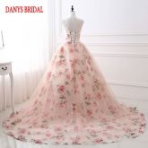 Vestido de Noiva florido rendado cod 03
